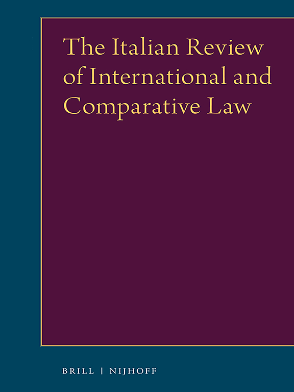 Go to journal home page - The Italian Review of International and Comparative Law
